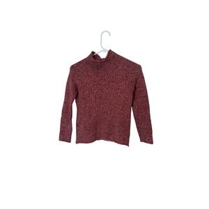 Autumn Cashmere Sweater Womens Small Red Marled Mock Neck Long Sleeve Knit‎